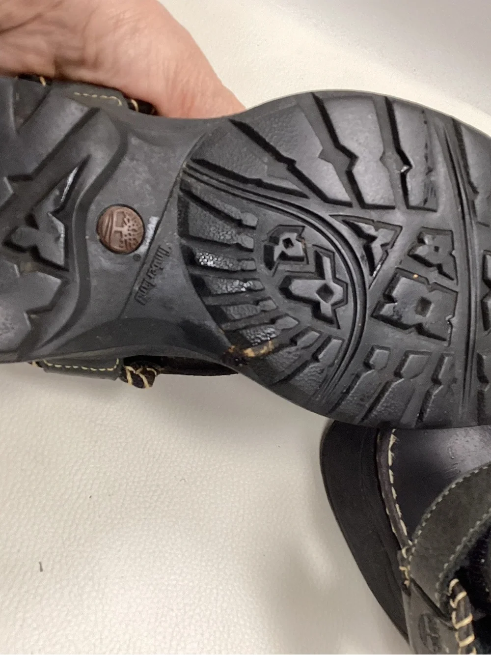 Timberland Smart Comfort Black Leather Sandals Size 8M